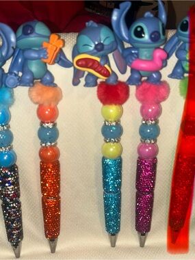 Stitch beaded pen bundle set of 7